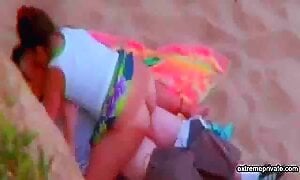 Auntie Fucks On The Beach While I Watch