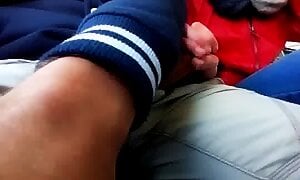 Exciting Public Handjob On The Bus