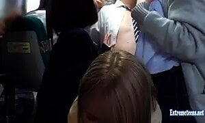 Twelve Schoolgirls Fuck Commuter On Bus Deep Throat And Ride In Public Outrageous Action New For May