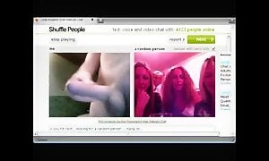 Guy flashes group of girls on webcam