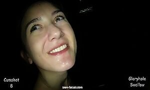 Claire Evans Facial And Swallow Compilation
