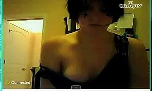 Pretty Brunette Short Hair Masturbates