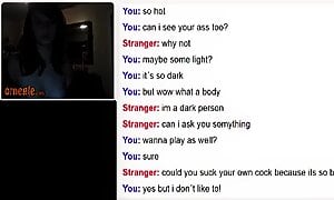 Omegle - Brunette Moans And Plays With Her Tits