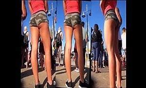 Fit booty in shorts in public
