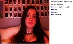 Omegle tongue out for cum