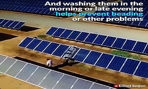 This is how solar panels get cleaned