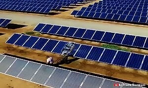 This is how solar panels get cleaned☀