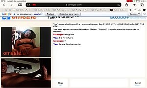 Omegle sexy girl touches herself and cum watching big dick