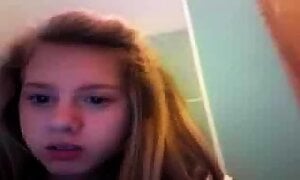 Omegle girl masturbates in bathroom