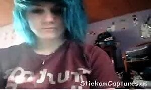 Chatzppl caps blue hair emo