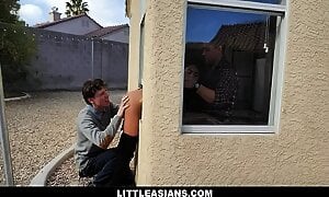 Asian Pizza Girl Fucked by Horny Gamer Boys