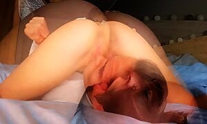 HOT! Licking 18 Years old Stepsisters Pussy Close-up and ANALINGUS. she did Orgasm on my Face!