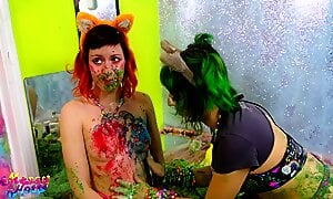 Cake Sploshing Real Lesbians