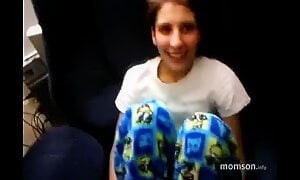 daddy having fun with his blonde teen daughter
