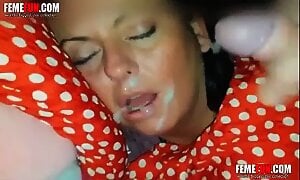 Cumming on drunk moms face