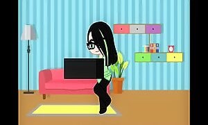 One of my Oc riding a dildo