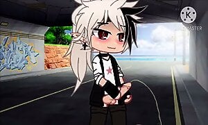 Gacha club guy pisses and cums under bridge