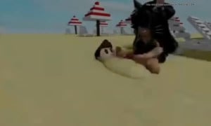 Bikini girl farts on you on beach part 1