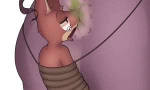 Horse face farts on little fox