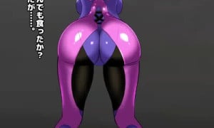 Anime girl slapping big booty and farting
