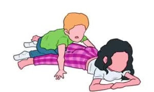 Girl farts on boy