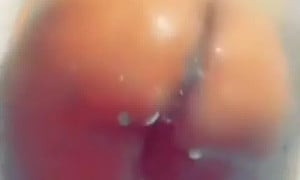 Stinky ebony booty in the shower
