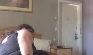 Girl farts in hand and smells it - video 3