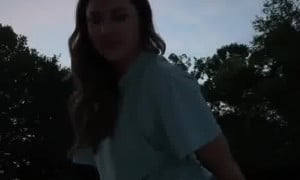 Tiktok girl farts in jar at night and lights it on fire