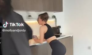 Mollyandjordy in kitchen...