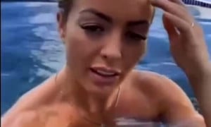 Mandy rose nude big tits in the pool...