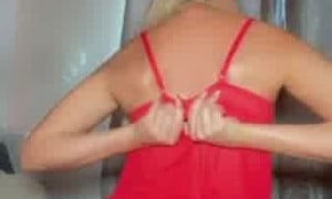 Charlotte Parkes - Nude show in red lingerie!!