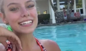 Madisyn Shipman in the pool...