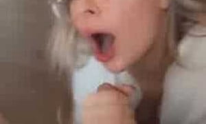 Jen Bretty blowjob BIG DICK husband !!! Cum in Mouth