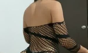 Jennifer Ponce show off erotic body in see-through suit