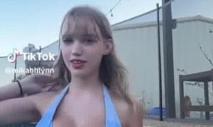 Mikahlynn Show you Super Big BOOBS in The Pool