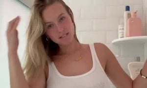 Aubrey Chesna See Through Wet Top  