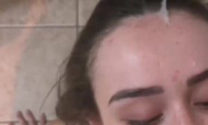 Escarleth Palacios cum Facial and licking cock!!