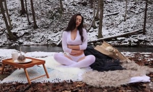Abby Opel Nude Winter Tease Video