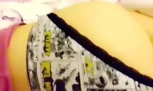 Tattooed cutie farting