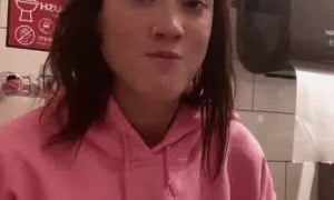 Girl destroys toilet