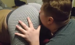 Girl farting on dude