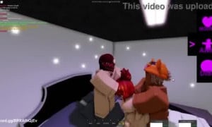 Some random girl gets threesome in roblox