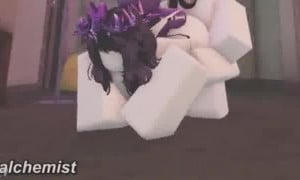 Fucking a fan girl in a Roblox Condo