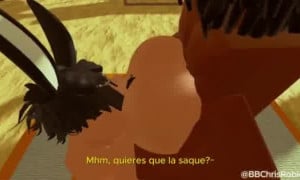 Toro negro cojiendose a conejito femboy en roblox.