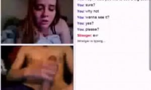 Shy omegle girl gets turned on by dick flash