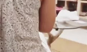 brother recording his sister