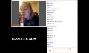 Omegle girl worships big cock