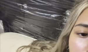 Sexy latina flashing her hairy pussy on random chat