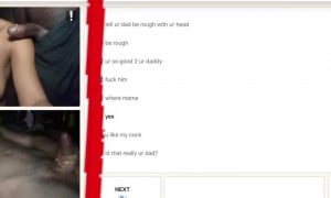 Daughter gives Dad sweet BJ while on omegle