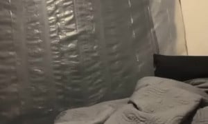 Ebony farting on the camera